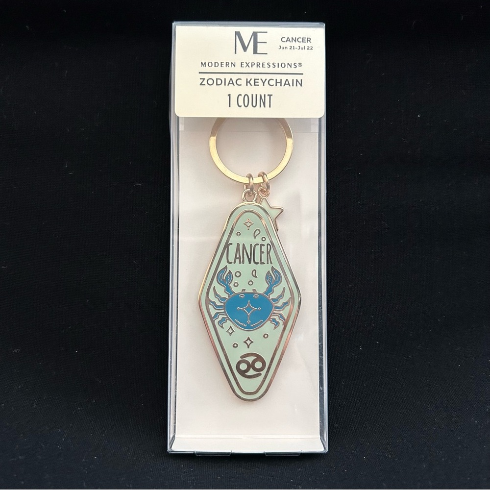 NEW Cancer Zodiac Keychain Bag Charm Gold Tone Astrology Sign